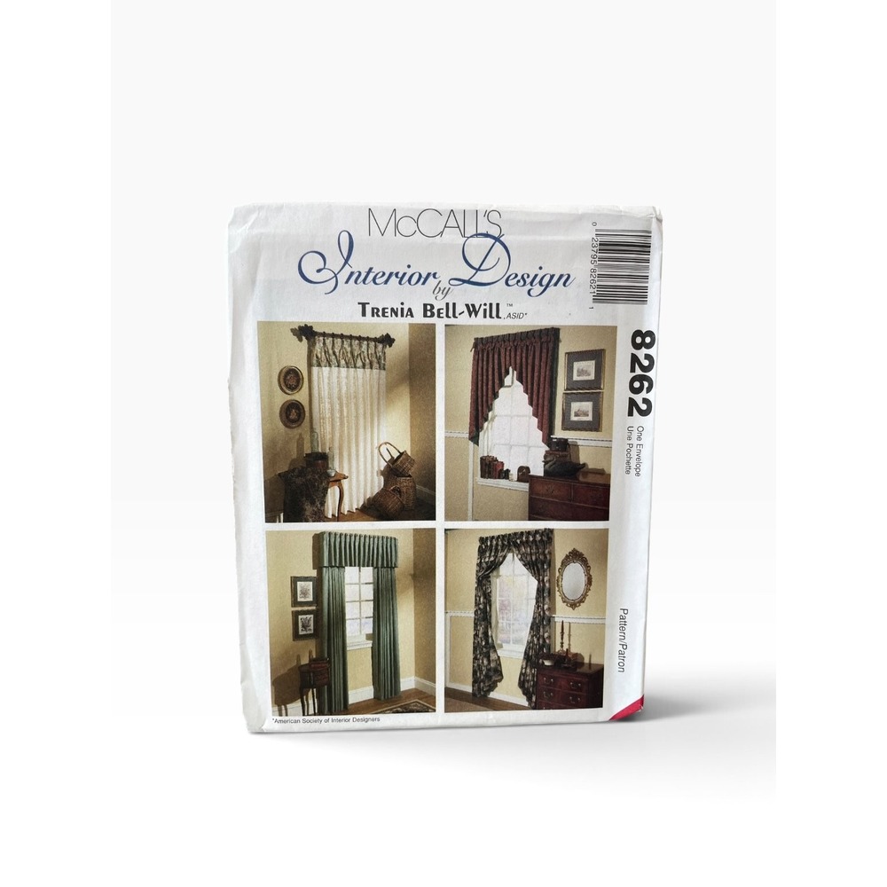 McCall's Sewing Pattern OS 8262 Window Treatments Curtains Valances Drapes FF